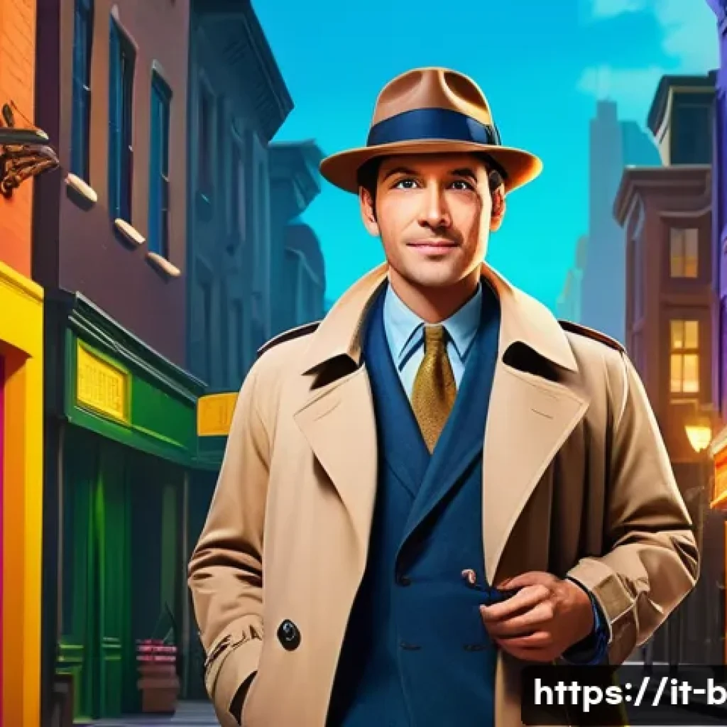 엉덩이탐정 캐릭터 TMI - A colorful, cartoon-style detective character with a body shaped like a pair of buttocks, wearing a ...