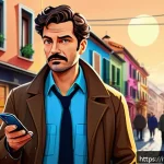 엉덩이탐정 한국판 제목 - A lively comic-style illustration of a quirky detective character in his mid-30s, wearing casual but...