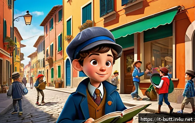 엉덩이탐정 제작사 인터뷰 - A playful and colorful illustration of a quirky child detective character named &ldquo;Detective del Seder...